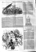 Original Old Antique Print 1845 Raft Gambier Dome Bethlem Hospital Madagascar