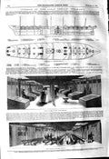Original Old Antique Print 1845 Great Britain Steam Ship Saloon Promenade Deck