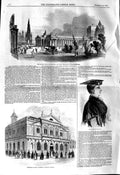 Original Old Antique Print 1845 Edinburgh Scott Monument Ward University Oxford