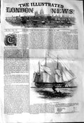 Original Old Antique Print 1845 Queen Ship H.M.S. Collingwood 19th