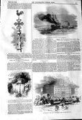 Old Antique Print 1845 Lord Ashburton Fire Charleston Broadway New York 19th