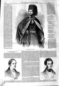 Original Old Antique Print 1845 Sultan Turkey Abu-L-Mejid Aglionby Hope P 19th