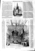 Old Antique Print 1845 Christ Church Newgate Street Library House Lords 19th