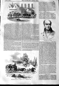 Old Antique Print 1845 Sir Thomas Potter Travelling Ireland Horses Coach 19th