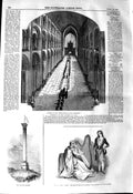 Old Antique Print 1845 Funeral Bishop Ely Cathedral Clayton Byrne Harper 19th