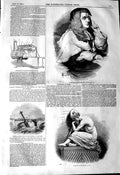 Original Old Antique Print 1845 Justice Coleridge Black Cap Flaxman Bridge Elre