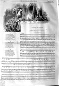 Old Antique Print 1845 Sheet Music Toilet Mirror Bailey Hatton Composer 19th