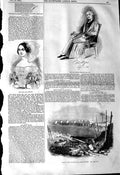Old Antique Print 1845 Thomas Phillips Lady Stepney Ruins Ashton Railway 19th