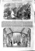 Old Antique Print 1845 Colosseum Chalet Glace Mont Blanc Sculpture Museum 19th