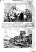 Old Antique Print 1845 Sheep Washing Crusaders First Sight Jerusalem Art 19th