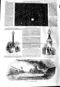 Original Old Antique Print 1845 Meteor Nottinghamshire Tayler Breakwater B 19th