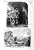 Original Old Antique Print 1845 Ournelo Contrada Di Sora Naples Life Duc D 19th