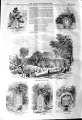 Original Old Antique Print 1845 Tissington Hall Well Coffin Goodwin Hand 19th