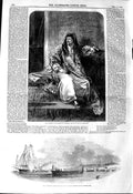 Old Antique Print 1845 Queen Isle Wight Ship Boats King Henry Iv Portrait 19th