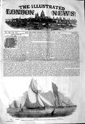 Original Old Antique Print 1845 Thames Yacht Club Prima Donna Blue Belle Vixen