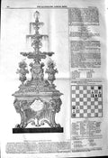 Original Old Antique Print 1845 Silver Fountain Pasha Egypt 19th