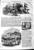 Old Antique Print 1845 Russian Droshky Prince Albert Lady Lake Windermere 19th