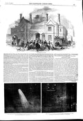 Original Old Antique Print 1845 Peterborough Station Comet Astronomy Ursa Major