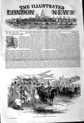 Original Old Antique Print 1845 Grand Review Queen Windsor Great Park Siers