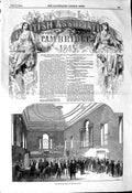 Old Antique Print 1845 British Association Reception Town Hall Cambridge 19th