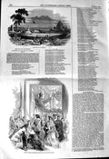 Original Old Antique Print 1845 Field Waterloo Gran Polish Ball Will Victorian