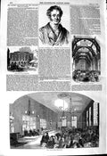 Original Old Antique Print 1845 John Herschel Union Jesus-Lane Cambridge 19th