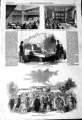 Old Antique Print 1845 Model Horticultural Fete Downing College Trinity 19th