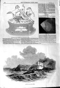 Original Old Antique Print 1845 Newcastle Race Plate Mazeppa Comet Fire Quebec
