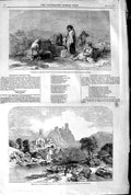 Old Antique Print 1845 Beilstein Moselle River Pilgrims Holy Well Scene 19th
