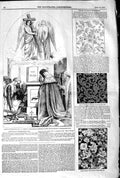 Old Antique Print 1845 Religion Cartoons Westminster Hall Damask Design 19th