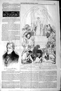 Original Old Antique Print 1845 General Jackson Cartoons Westminster Hall 19th