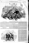 Original Old Antique Print 1845 Shinnie True Highlanders Blackheath Theatre