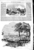 Original Old Antique Print 1845 Procession New York General Jackson Hermitage
