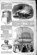 Old Antique Print 1845 Academy Fine Arts Philadelphia Cork Institute Font 19th