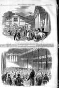 Old Antique Print 1845 Pavilion Royal Agricultural Show Shrewsbury Dinner 19th