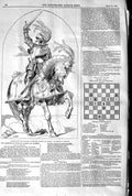Original Old Antique Print 1845 Cartoon Champion England Knight Armou Victorian