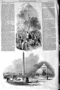 Original Old Antique Print 1845 Place De La Concorde Paris France Mat Victorian