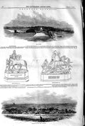 Original Old Antique Print 1845 Goodwood Horse Races Steward'S Cup Cours 19th