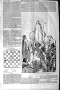 Old Antique Print 1845 Cartoon Spirit Religion Armitage Westminster Hall 19th