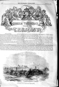 Original Old Antique Print 1845 Queen Victoria Germany Gotha Schloss Ka 19th