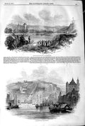 Antique Print *3157 1845 Palace Stolzenfels Rhine Ehrenbreitstein Coblentz
