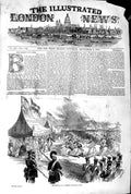 Original Old Antique Print 1845 View Festival St. Gregory People Dancing 19th