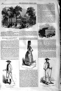 Original Old Antique Print 1845 Fountain Elise Aix-La-Chapelle Coburg Victorian