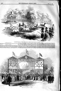 Old Antique Print 1845 Grand Musical Festival Gotha Deer Shooting Sport 19th