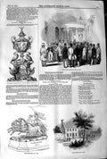 Original Old Antique Print 1845 Capel Court Railway Gsmith Lissoy Challenge Cup