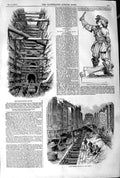 Original Old Antique Print 1845 Statue Jean Bart Dunkerque Fleet Stree Victorian