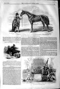 Original Old Antique Print 1845 My Mary Horse Doncaster Charlecombe Church 19th