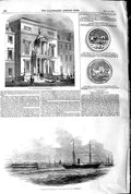 Original Old Antique Print 1845 Physicians Edinburgh Ship ÔøΩclair Medal Keighley