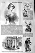 Original Old Antique Print 1845 Jenny Lind Swedish Vocalist Betting Room Ne 19th