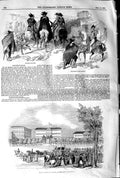 Original Old Antique Print 1845 Spain Madrid Queen Passing Buena Vista Victorian